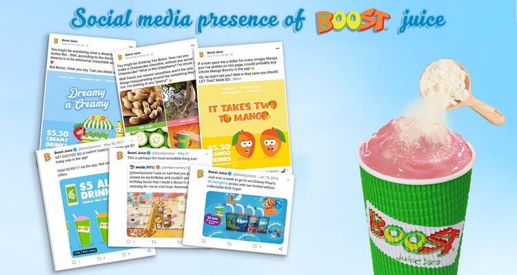 Digital presence of Boost Juice