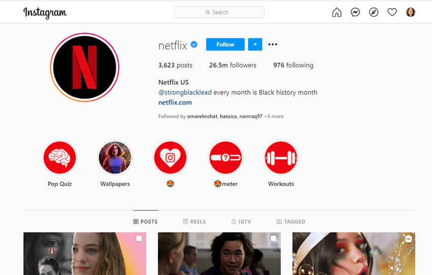 Netflix Instagram